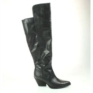 NEW Zodiac Ronson Pointed Toe Tall Over The Knee OTK Western Croc Boots 10